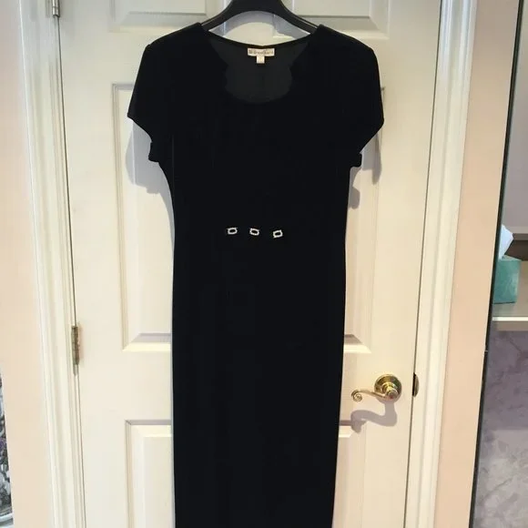 knee length dresses for ladies Ladivine CC2358 Size 16 Black Long Beaded Feather Sequin Formal Gown Prom Dress Sheer Slit Evening